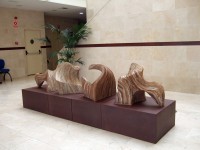 ENCUENTROS (Meetings) by Juan Ramon Gimeno  - (2008)  weathering steel 122” x 31” x 15 3/4” total height 43.5/16” 