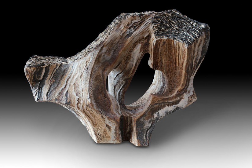  OAK FIREWOOD SCENT (Olor a leña de encina) by Juan Ramon Gimeno _2013) 22" x 9 " x  16. 3/4 “ Ceramic Sculpture 